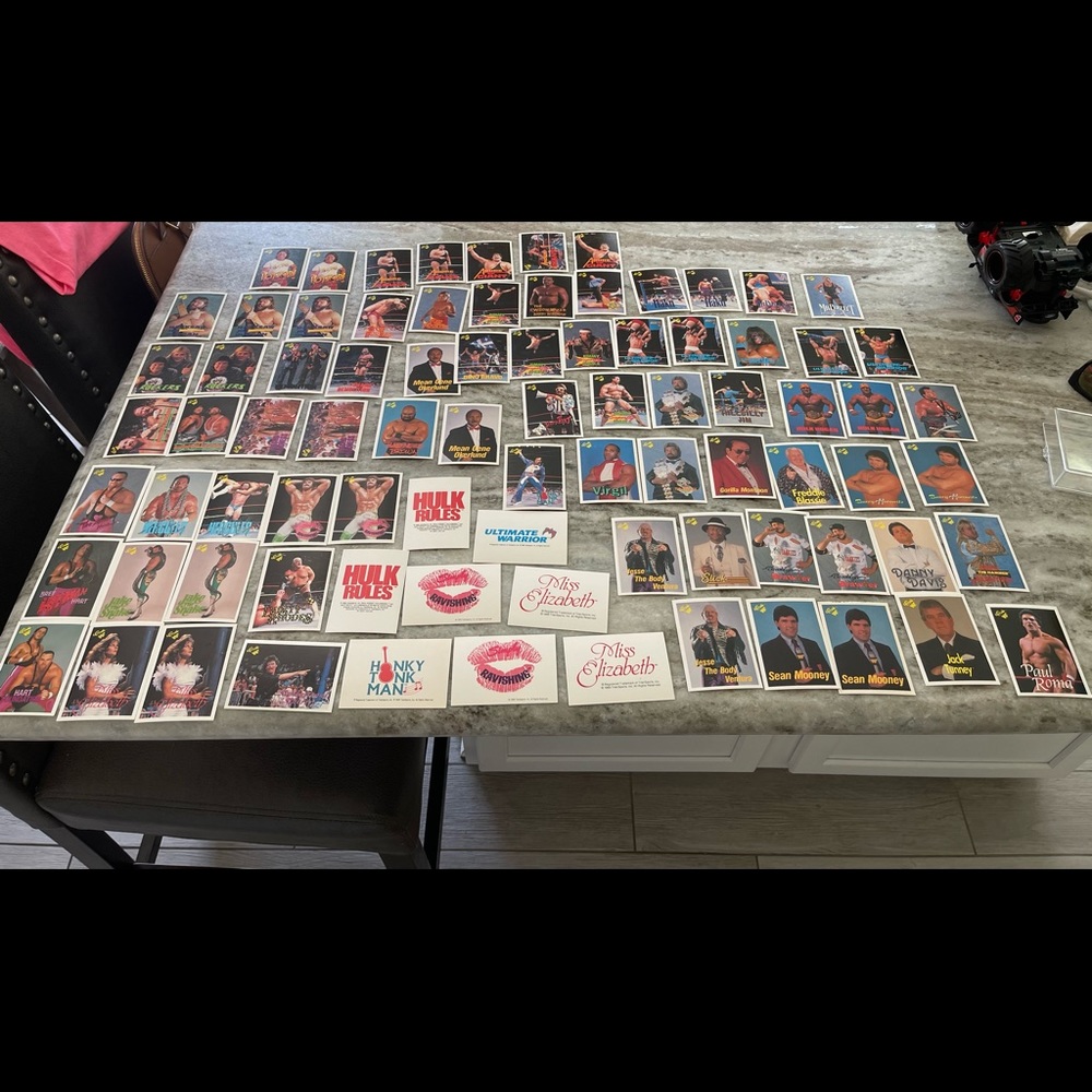 HUGE LOT OF WWE WWF WRESTLING CARDS 1990 TITAN SPORTS